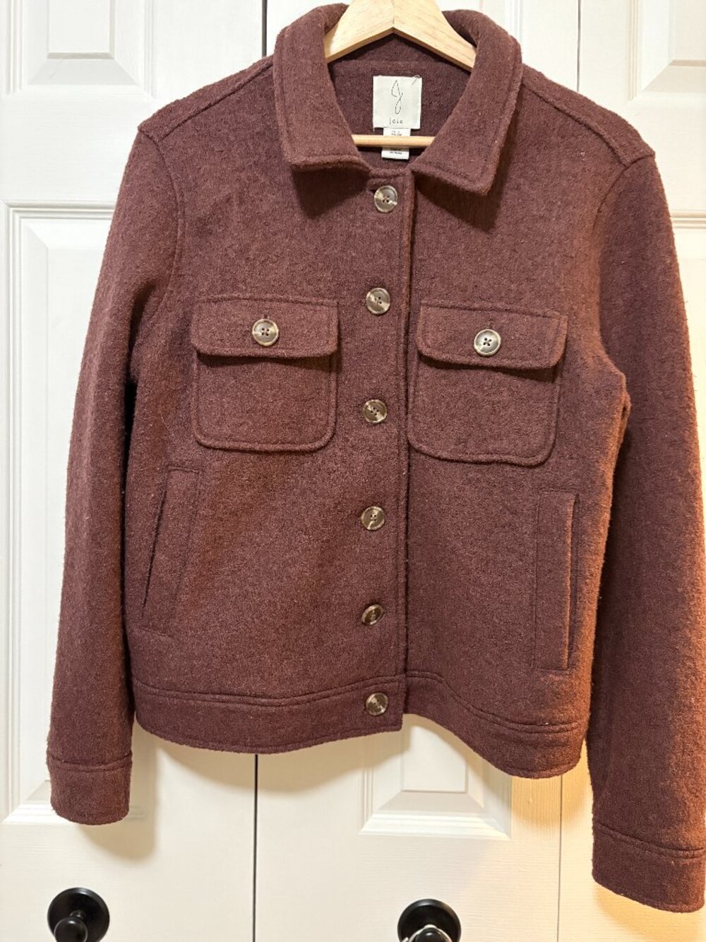 Joie plum wool jacket, size small